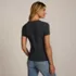 Womens Short Sleeve Tugless Double Layer Crew Neck Knit Top, Back