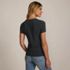 Womens Short Sleeve Tugless Double Layer Crew Neck Knit Top