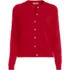 Women's Plus Size Fine Gauge Cotton Crew Cardigan Sweater, Front