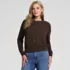 Women's Fine Gauge Cotton Crew Cardigan Sweater, Front
