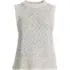 Women's Cotton Tweed Textured Crewneck Vest Sweater, Front