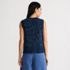 Women's Cotton Tweed Textured Crewneck Vest Sweater, Back
