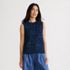 Women's Cotton Tweed Textured Crewneck Vest Sweater, Front