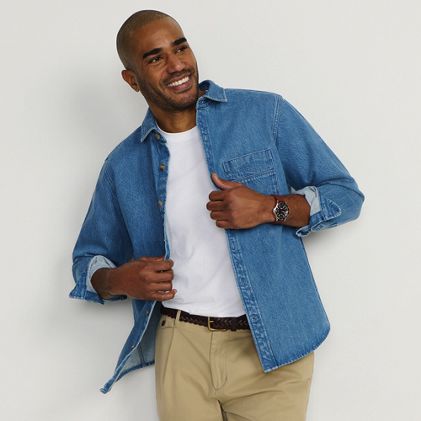 Men's Midweight Denim Overshirt - primary