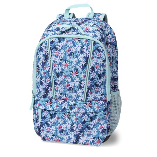 Lands End Large Canvas Coated Fruit Print Backpack Navy Trim Insulated CoolerBag Lands main image 4