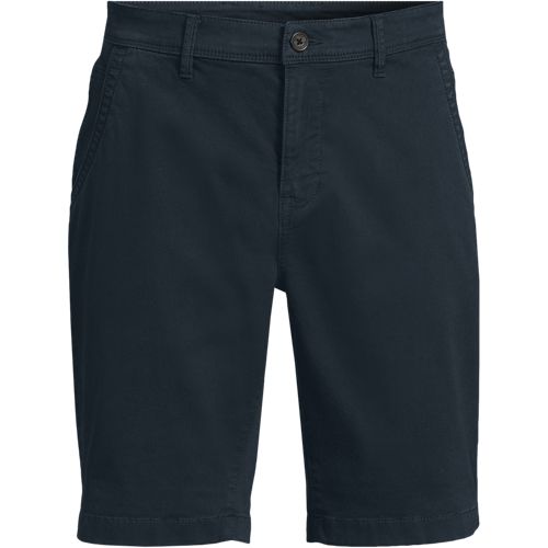 Stretch Chino Shorts, Slim Fit, Men, size: 38, regular, Blue, Cotton-blend, by Lands' End