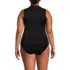 Women's Plus Size High Neck Zip Front Tankini Top, Back