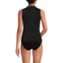 Women's High Neck Zip Front Tankini Top, Back