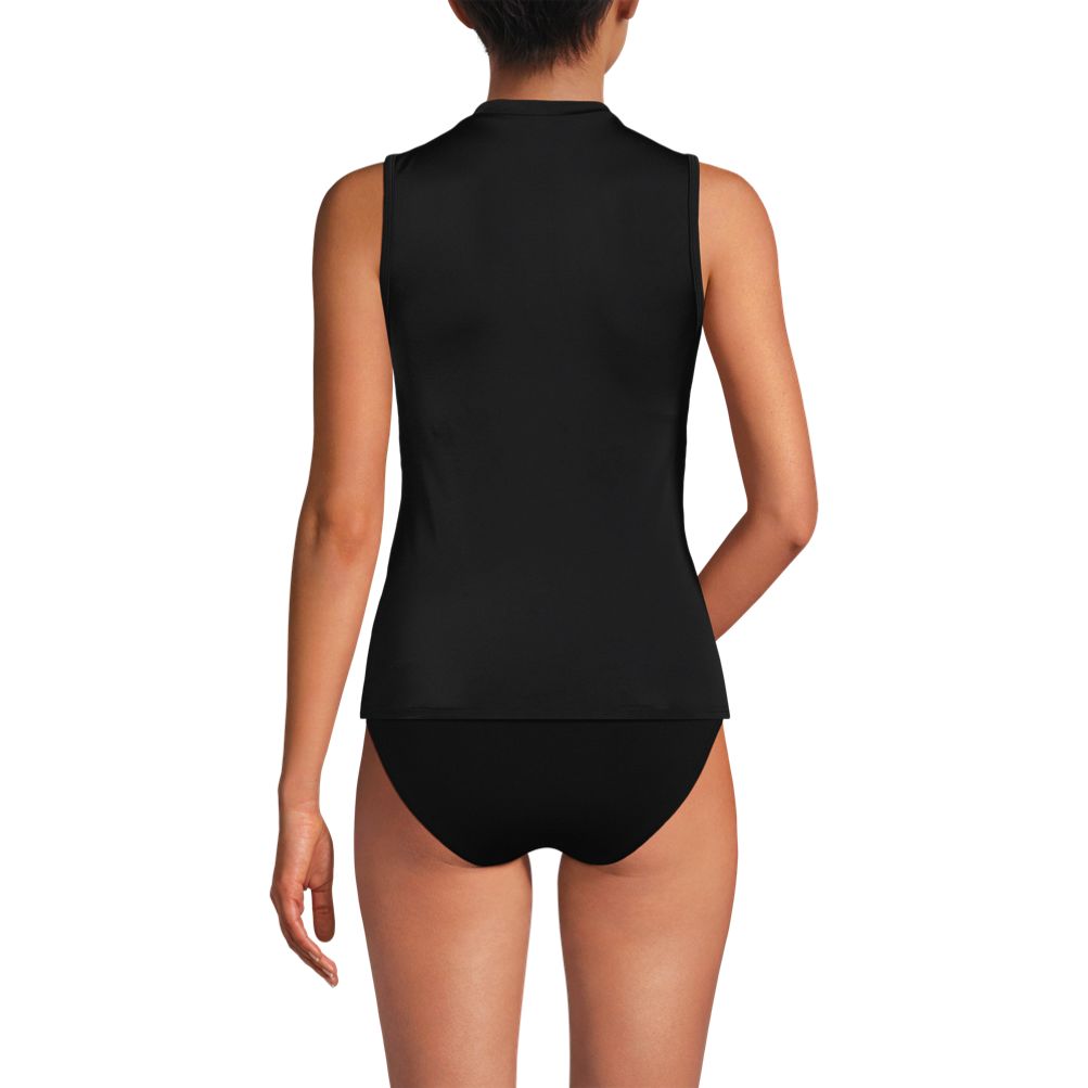 Women's High Neck Zip Front Tankini Top | Lands' End