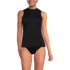 Women's High Neck Zip Front Tankini Top, Front