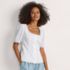 Women's Cotton Lace Button Front Top, alternative image