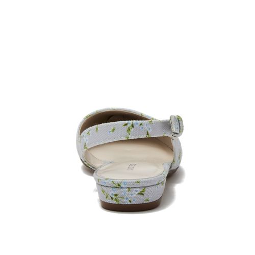 Women's Floral Linen Slingback Low Heels - image 4