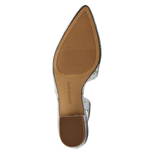 Women's Floral Linen Slingback Low Heels - image 5