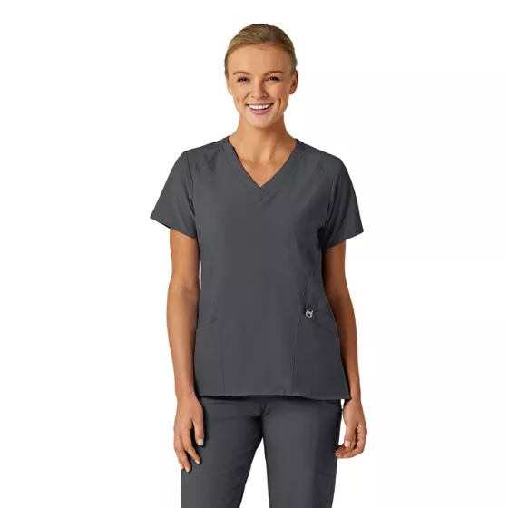 School Uniform Women's Wink W123 Stylized V-Neck Scrub Top - primary