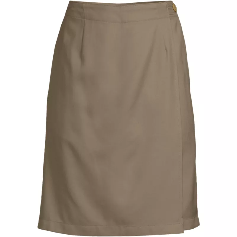 Women's Solid A Line Tab Skort Top of Knee, Front