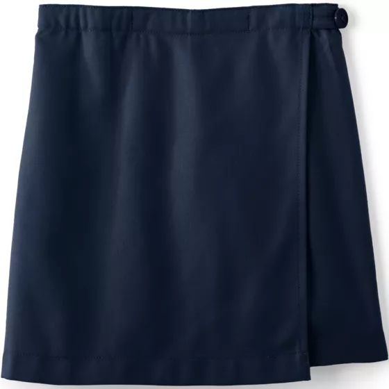School Uniform Girls Solid A Line Tab Skort Top of Knee - primary