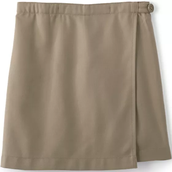 School Uniform Girls Solid A Line Tab Skort Top of Knee - primary