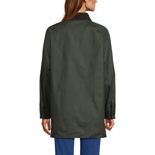 Women's Waxed Cotton Barn Coat, Back