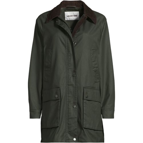 Women's Waxed Cotton Barn Coat, Front