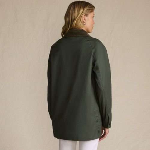 Women's Waxed Cotton Barn Coat, Back