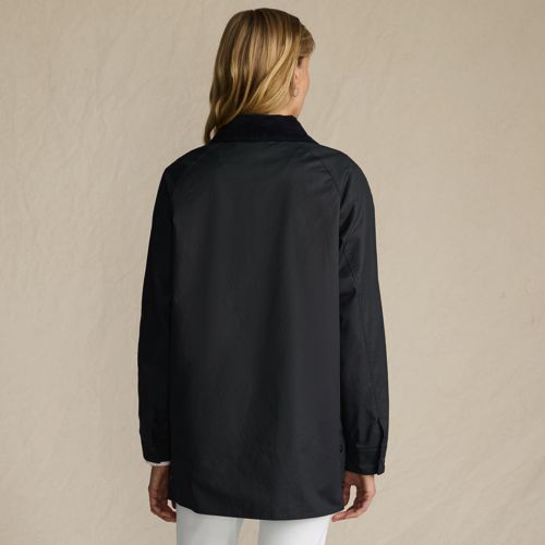  Lands' End Lange Wachsjacke Aus Baumwolle, Damen, Größe:32-34 Regular, Blau, Baumwoll-mischung/polyester-mischung, By Lands' End 