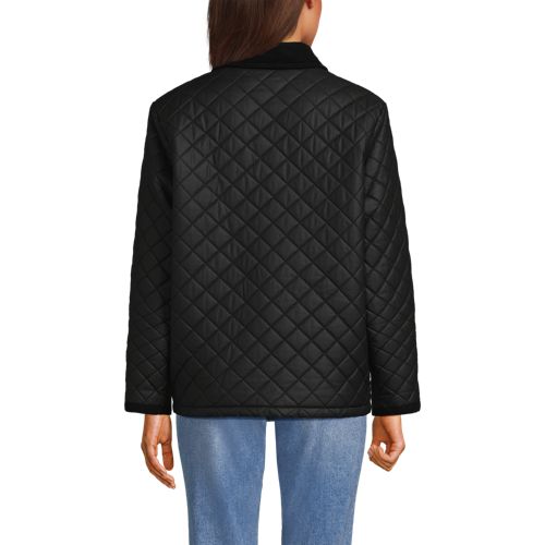  Lands' End Gesteppte Wachsjacke Aus Baumwolle, Damen, Größe:32-34 Regular, Schwarz, Baumwoll-mischung/polyester-mischung, By Lands' End 