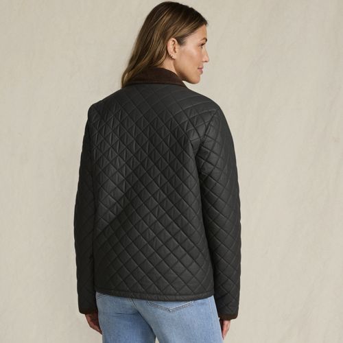  Lands' End Gesteppte Wachsjacke Aus Baumwolle, Damen, Größe:32-34 Regular, Grün, Baumwoll-mischung/polyester-mischung, By Lands' End 