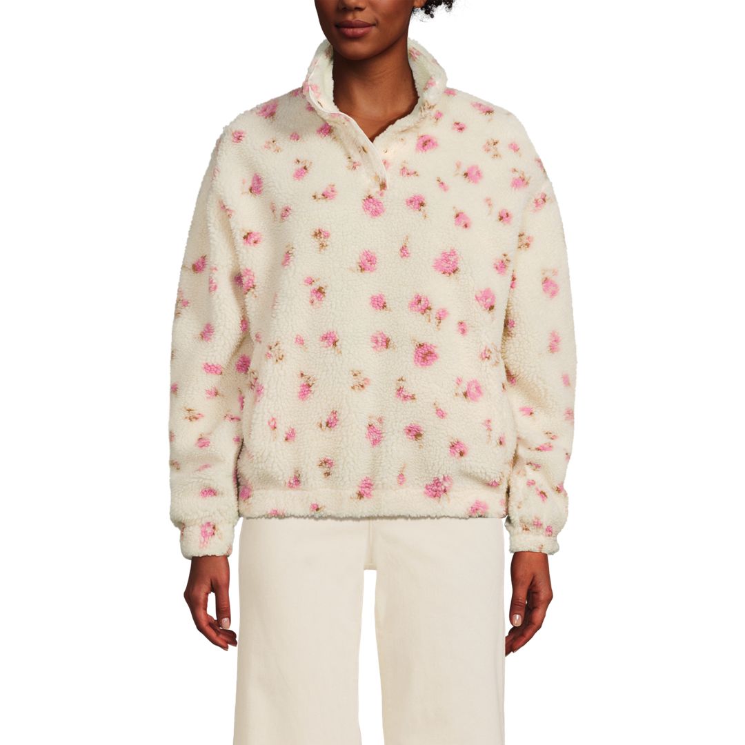 Women's Sherpa Fleece Snap Neck Pullover