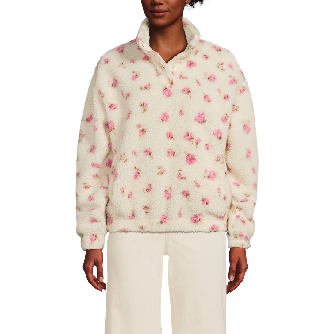Women's Sherpa Fleece Snap Neck Pullover