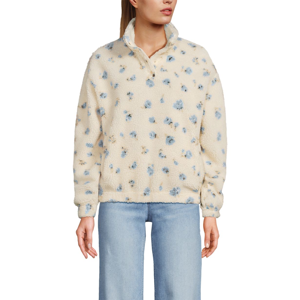 Women's Sherpa Fleece Snap Neck Pullover