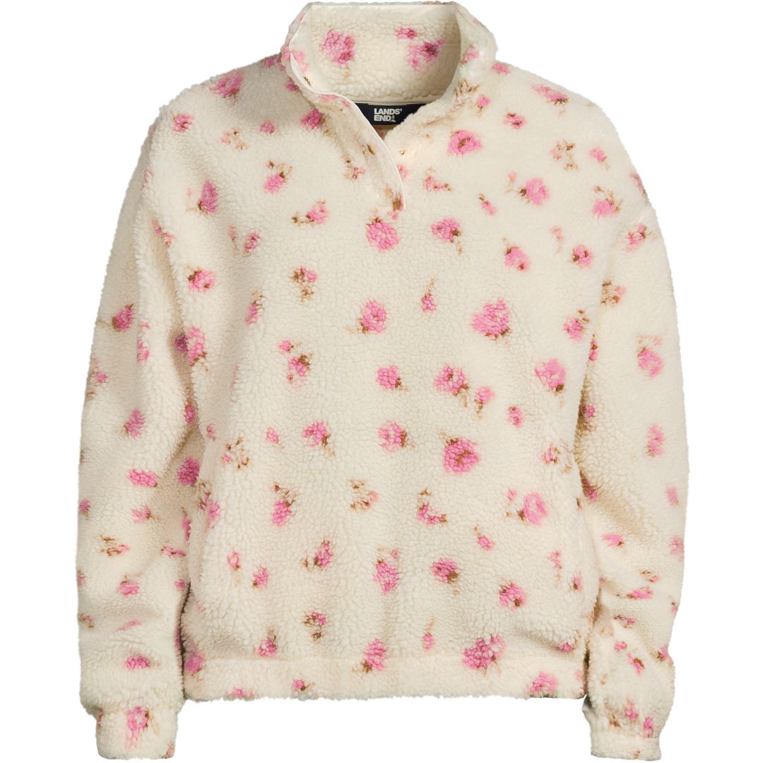 Women's Sherpa Fleece Snap Neck Pullover