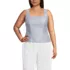 Women's Plus Size Poplin Princess Seam Square Neck Sleeveless Top, Front