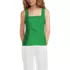 Women's Poplin Princess Seam Square Neck Sleeveless Top, Front