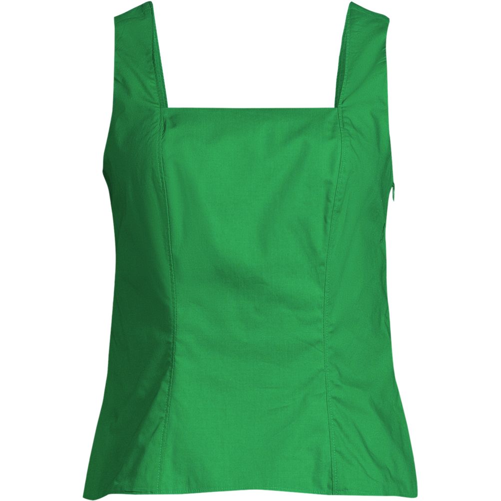 Women's Poplin Princess Seam Square Neck Sleeveless Top | Lands' End