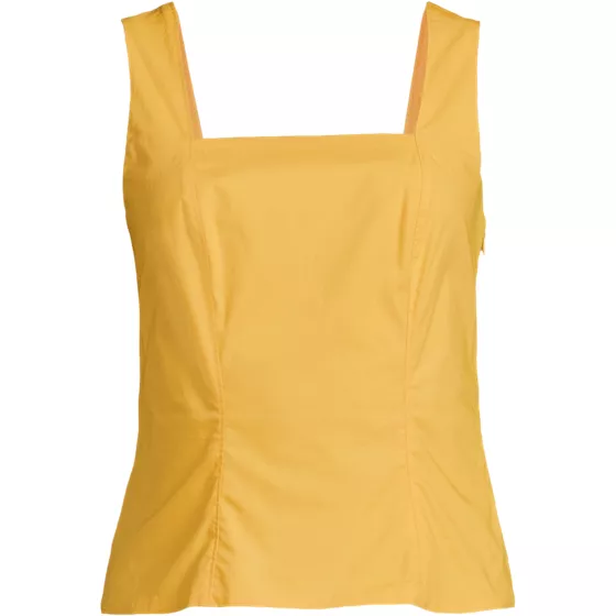 Women's Poplin Princess Seam Square Neck Sleeveless Top - primary