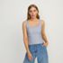Women's Poplin Princess Seam Square Neck Sleeveless Top, Front