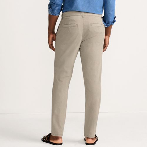  Lands' End Straight Fit Chinos Mit Textur, Herren, Größe:44 Regular, Weiß, Baumwolle/lyocell (viskose)/baumwoll-mischung, By Lands' End 