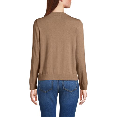  Lands' End Pullover Aus Baumwolle/seidenmix, Damen, Größe:32-34 Regular, Braun, Baumwolle/seide/nylon, By Lands' End 
