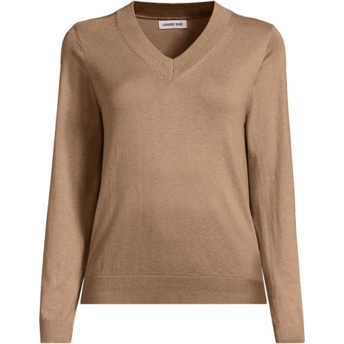  Lands' End Pullover Aus Baumwolle/seidenmix, Damen, Größe:32-34 Regular, Braun, Baumwolle/seide/nylon, By Lands' End 