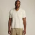 Men's Short Sleeve Textured Tipped Sweater Polo, Front