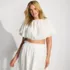 Women's Plus Size Cotton Gauze Dolman Sleeve Crop Cover Up Top, Front