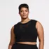 Women's Plus Size Cotton Viscose Open Knit Sleeveless Scoop Neck Top Cover Up, Front