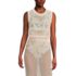 Women's Cotton Viscose Open Knit Sleeveless Scoop Neck Top Cover Up, Front
