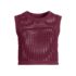 Women's Cotton Viscose Open Knit Sleeveless Scoop Neck Top Cover Up, Front