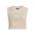 Women's Plus Size Cotton Viscose Open Knit Sleeveless Scoop Neck Top Cover Up, Front
