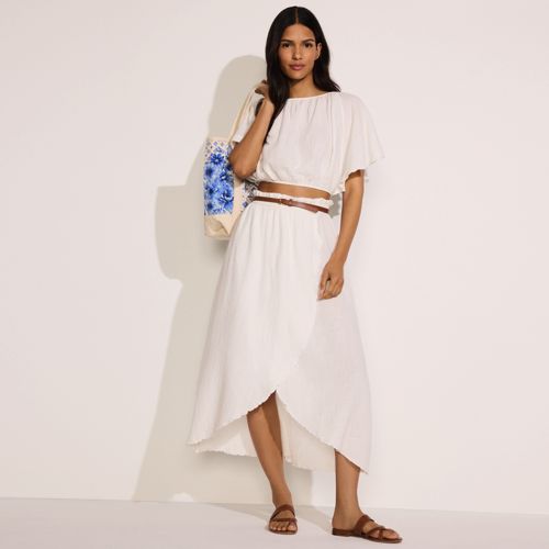 Women's Cotton Gauze Maxi Swim Cover-up Skirt