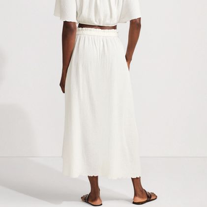 Women's Cotton Gauze Maxi Swim Cover-up Skirt - image 1