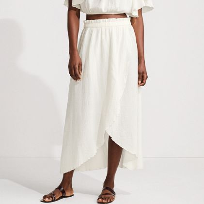 Women's Cotton Gauze Maxi Swim Cover-up Skirt - image 2