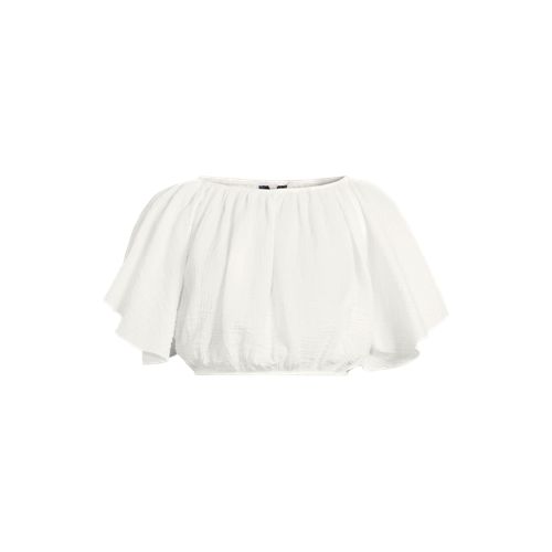Women's Cotton Gauze Dolman Sleeve Crop Cover Up Top, Front