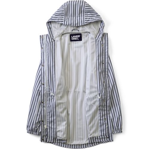  Lands' End Wasserdichte Gemusterte Regenjacke Squall Mit Packfach, Damen, Größe:48-50 Plus, Weiß, Polyester, By Lands' End 
